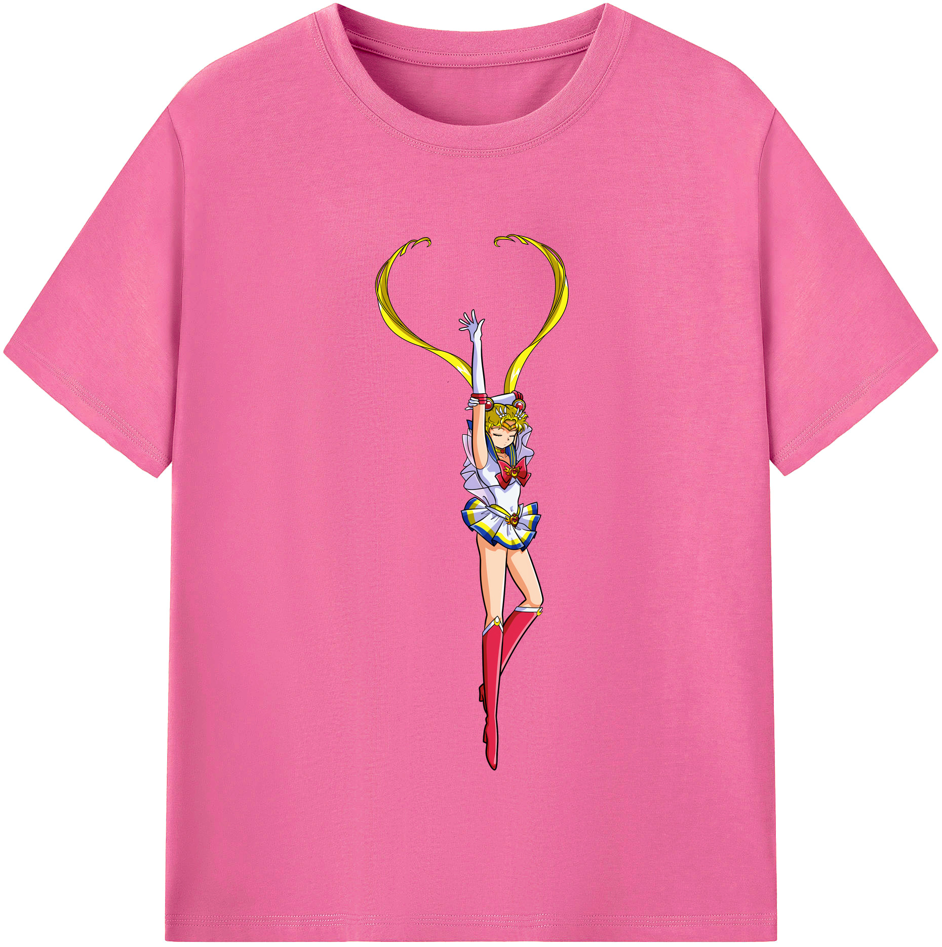 （画像用） 美少女戦士セーラームーン 月野 うさぎ つきの うさぎ Sailor Moon Tsukino Usagi レディースカジュアルプリントTシャツ（綿100％）